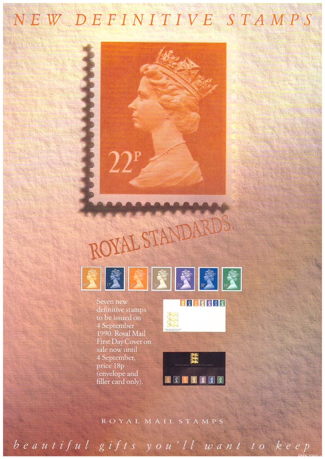 (image for) 1990 New Definitive Stamps Post Office A4 poster. RMS1290a.